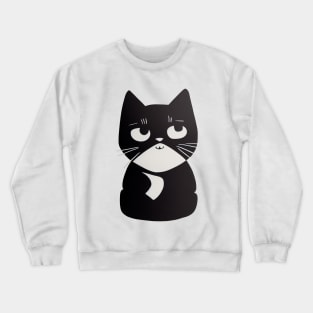 Cheeky Cute Adorable Black Kitty Cat Crewneck Sweatshirt